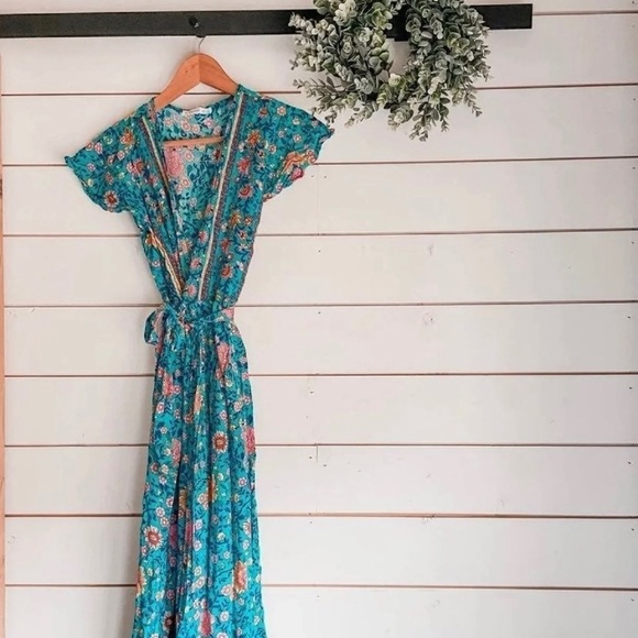 Floral Blue Maxi Dress - Picture 1 of 2